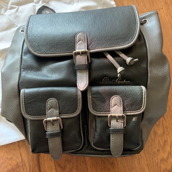 Robert Graham black and grey leather backpack - Picture 3 of 7